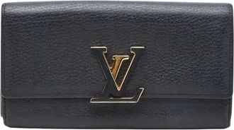 Louis Vuitton Black Leather Wallet (Bi-Fold) (Pre-Owned)