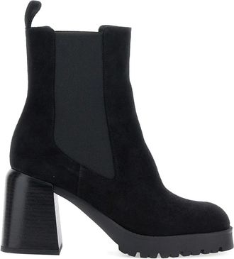 Pollini Laarzen met elastisch vlak en blokhak - Zwart