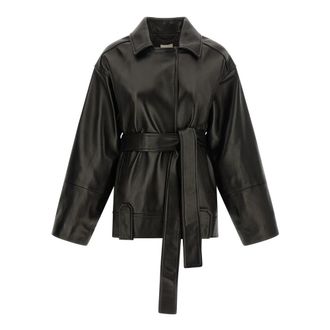 Khaite Alder Leren Jas - Dames - Leren en Su&egrave;de Jassen - Zwart - XS - Leer - Jassen