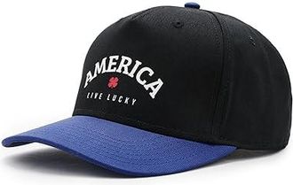 Black Clover Land Of The Free 2 Adjustable Hat Baseball Caps Black/Royal Hat/Hd Print, Cotton