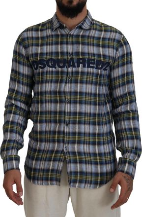 Dsquared2 Dsqua² multi Checke Casual Men Long Sleeves Mens Shirt