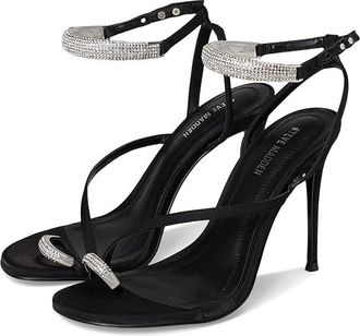 Steve Madden Tia High Womens Heels Black Satin Rhinestone : 7.5 M, Synthetic