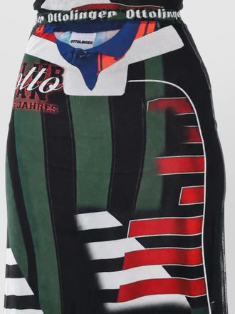 Ottolinger printed high-rise mesh maxi skirt