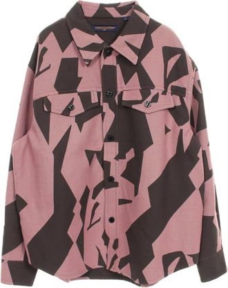 Louis Vuitton Camicia con motivo geometrico 2010 - Arancione