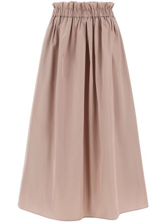 Herno Midi Skirt with Gathered Waistband and Soft Pleats