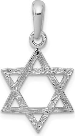 Diamond2Deal 14k White Gold Star Of David Pendant