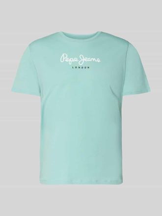 Pepe Jeans London Regular Fit T-Shirt aus reiner Baumwolle Modell EGGO in Aqua, Gr&ouml;&szlig;e XXL