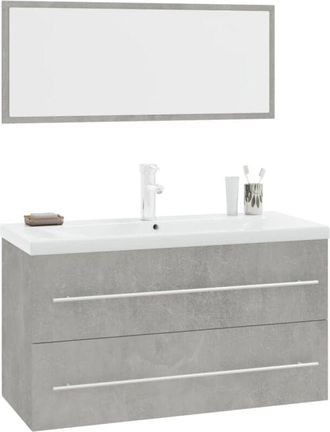 vidaXL Conjunto de muebles de baño 3 piezas gris hormigón vidaXL