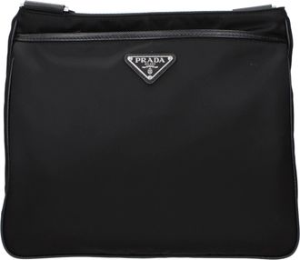 Prada Re Nylon Schoudertassen Heren Zwarte Stof