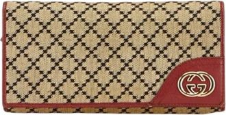 Gucci Pre-owned Wallets, female, Beige, Size: ONE SIZE Pre-owned Canvas Wallet