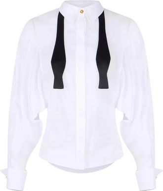 Elisabetta Franchi Katoenen blouse - Wit