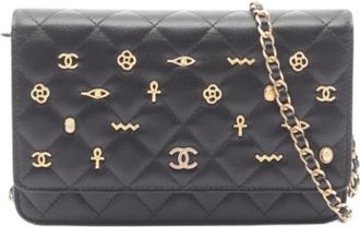 Chanel Pre-owned Matelasse Mini Tas - Dames - Vintage Mini Tas - Zwart - ONE Size - Leer - Vintage