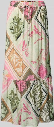 Comma Maxirock im Stufen-Look in Pink, Größe 34