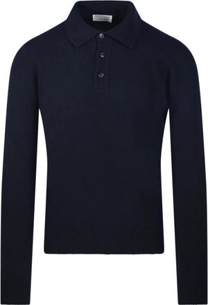 Roberto Collina Polo - Heren - Ronde hals truien - Blauw - M - Truien & Vesten