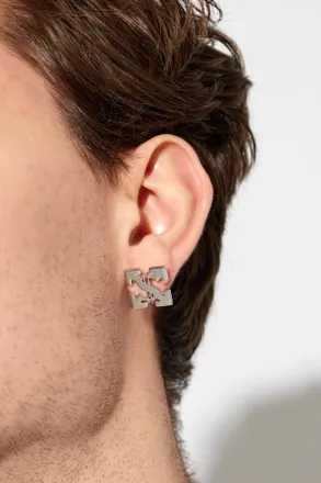 Off-white Single Earring, Mens, Silver
