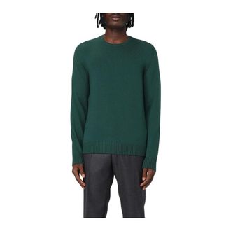 Drumohr Round-neck Knitwear, male, Green, XL, Classic Knitwear Crew Neck Jumper