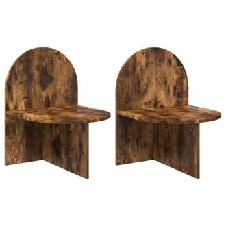 vidaXL Mesita De Noche 2 Pcs Roble Ahumado 48 X 49 X 65 Cm Vidaxl