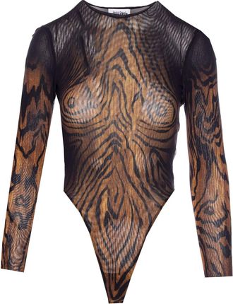 Jean Paul Gaultier The Wood Print Longsleeves Top
