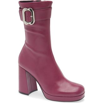 Jeffrey Campbell Bratty Block Heel Bootie in Magenta at Nordstrom Rack, Size 6.5