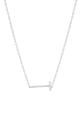 Alex and Ani Silver Elongated Initial Pendant Necklace in Silver - T at Nordstrom