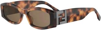 Fendi Sunglasses, female, Brown, Size: 54 MM 53E Sunglasses