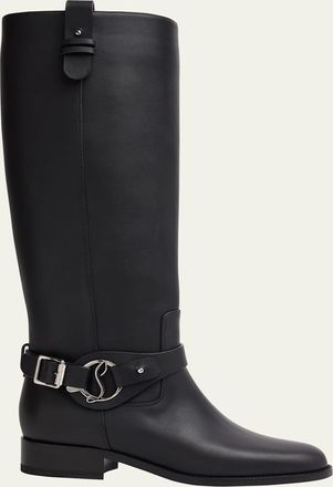 Christian Louboutin Dianouchette Leather Red Sole Riding Boots