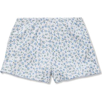 Petite Plume Pima Cotton Pointelle Shorts in Blue at Nordstrom, Size X-Large