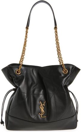 Saint Laurent Jamie 4.3 Patchwork Leather Shopper in Noir at Nordstrom