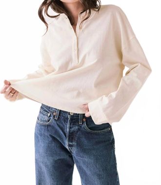 Chaser Humboldt Long Sleeve Henley Top In Cream
