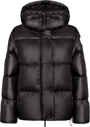 Afterlabel Short Puffer Jacket with Glossy Finish and Quilted Design