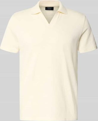 Mc Neal Slim Fit Poloshirt mit V-Ausschnitt in Ecru, Gr&ouml;&szlig;e XXXL