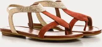Reqins Womens Bernie Velvet Leather Sandals In Metal