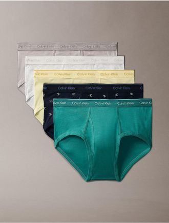 Calvin Klein Mens Cotton Classics 5-Pack Brief - Green - XL