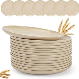 OEM Platos Llanos De Pl&aacute;stico De 23 Cm, Juego De 14 Piezas. Vajilla Y Utensilios Para Servir. Resistentes Y Ligeros. Ideales Para Viajes, Picnics Y Uso En