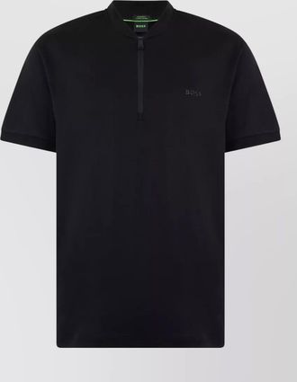 HUGO BOSS zip collar t shirt casual style