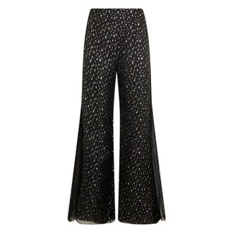 Alberta Ferretti Broeken, Dames, Zwart, S, Polyester, Palazzo Broek
