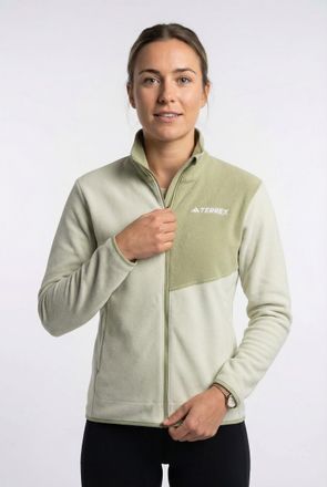 ADIDAS TERREX Fleecejacke ADIDAS TERREX MULTI, Damen, Gr. XXL, halo gr&uuml;n, Obermaterial: 100% Polyester, normal, Jacken Fleecejacke