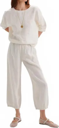 Suzie Kondi Delos Linen Pants In White