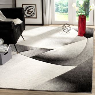 Safavieh Hollywood Machine Made Area Rug, Grey / Dark Grey Contemporary Style Easy Care