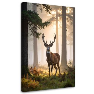 Feeby Impresi&oacute;n De Imagen, Ciervos Bosque En Niebla Paisaje, 70x100