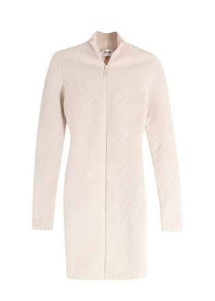 Fendi Beige Full Zip Front Bodycon Dress Size XXS