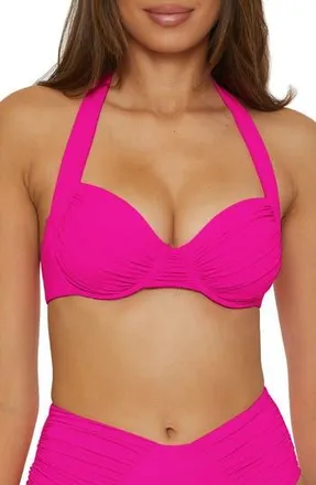 BECCA by Rebecca Virtue Color Code Underwire Bikini Top in Azalea at Nordstrom Rack, Size Medium