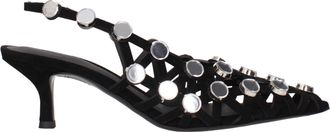 The Attico Black Leather Stiletto Heel Womens Sandals