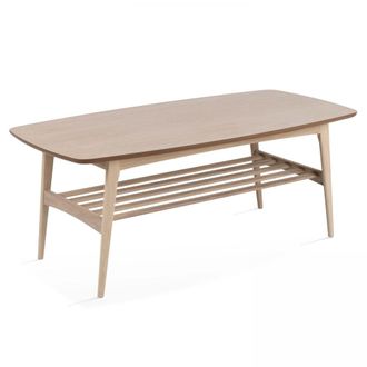 Oviala Mesa de centro rectangular de roble macizo