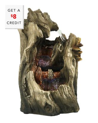 Sunnydaze Cascading Caves Waterfall Water Tabletop Fountain Feature W/ Led With $8 Credit