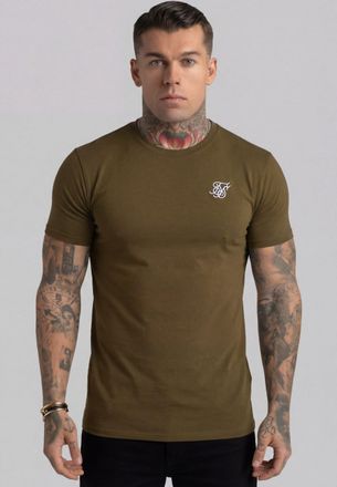 Siksilk Hombres Caqui Verde Essentials Camiseta XXL