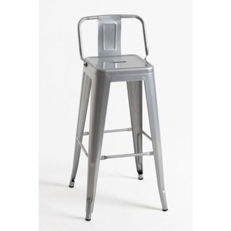 Regalos Miguel Packs Taburetes Altos - Pack 6 Taburetes Torix Respaldo - Gris Metalizado