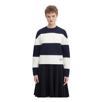 A.P.C. A.p.c., Truien & Vesten, Dames, Blauw, M, Round-neck Truien