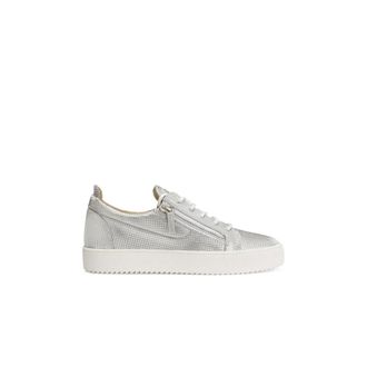 Giuseppe Zanotti Giuseppe Zanotti, Sneakers, male, Gray, Size: 7 US Italian Leather Sneakers with Side Zip