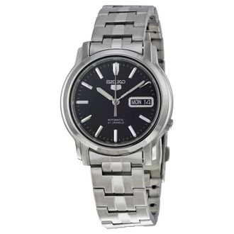 Seiko 5 Automatic Black Dial Stainless Steel Mens Watch SNKK71